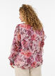Floral blouse with a V-neck and ruffle sleeves, Rose, Model image number 2