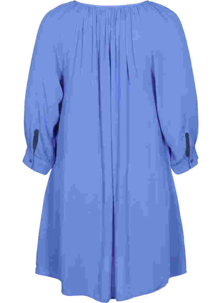 Viscose tunic with 3/4 sleeves, Ultramarine, Packshot image number 1