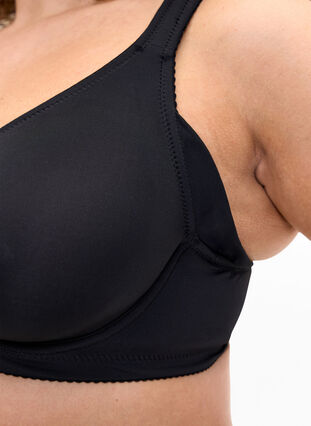 Plain-coloured underwired bra, Black, Packshot image number 2