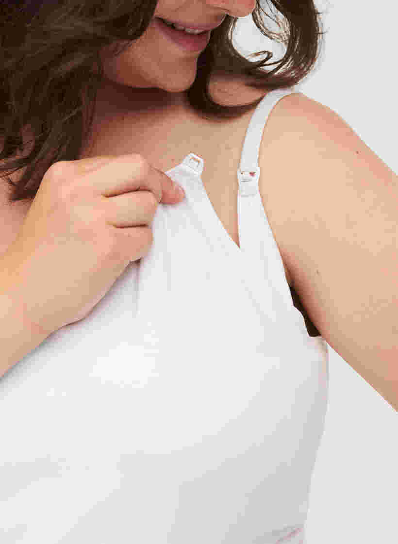 Maternity top with breastfeeding function, Bright White, Model image number 2