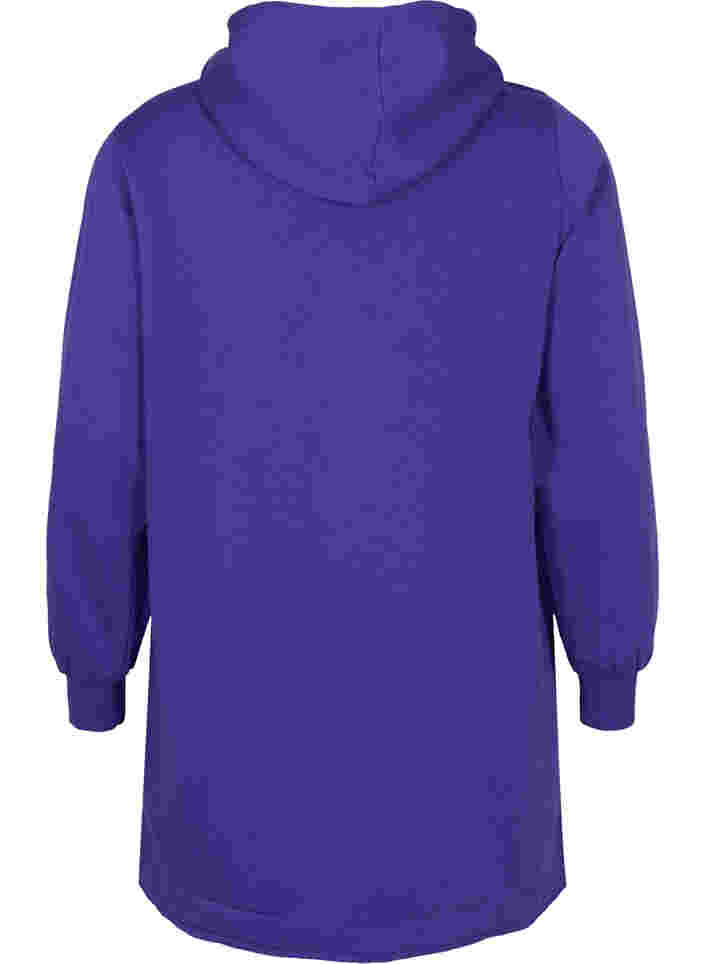 Long sweatshirt with hood and pockets, Deep Blue, Packshot image number 1