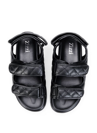 Wide fit leather sandal, Black, Packshot image number 2