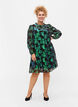 Floral viscose dress with lurex structure, Black w. Green Lurex, Model image number 2