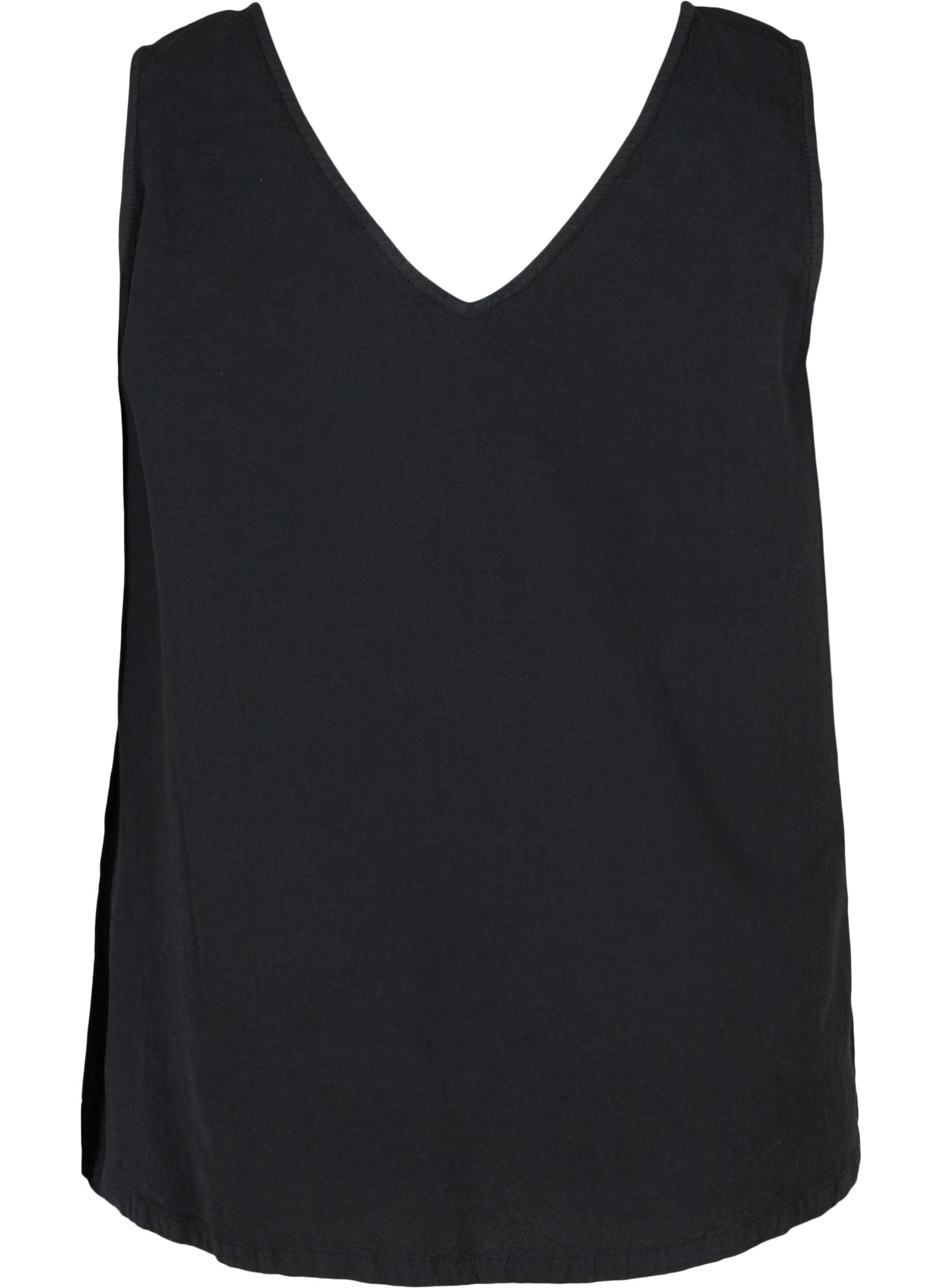 Zizzifashion Sleeveless top in cotton, Black, Packshot image number 1