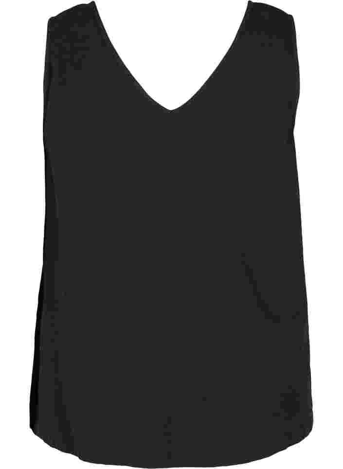 Sleeveless top in cotton, Black, Packshot image number 1