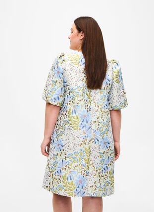 Jacquard dress with 1/2 sleeves, Wild Flower AOP, Model image number 1