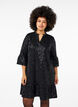 Sequin dress with a V-neck and 3/4 sleeves, Black w. Bl. Sequins, Model image number 0