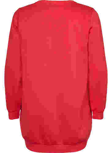 Long sweatshirt with text print, Hisbiscus, Packshot image number 1