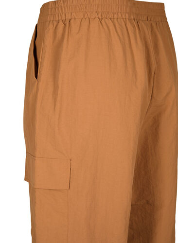 Cargo pants with adjustable elastic drawstring, Sand, Packshot image number 3