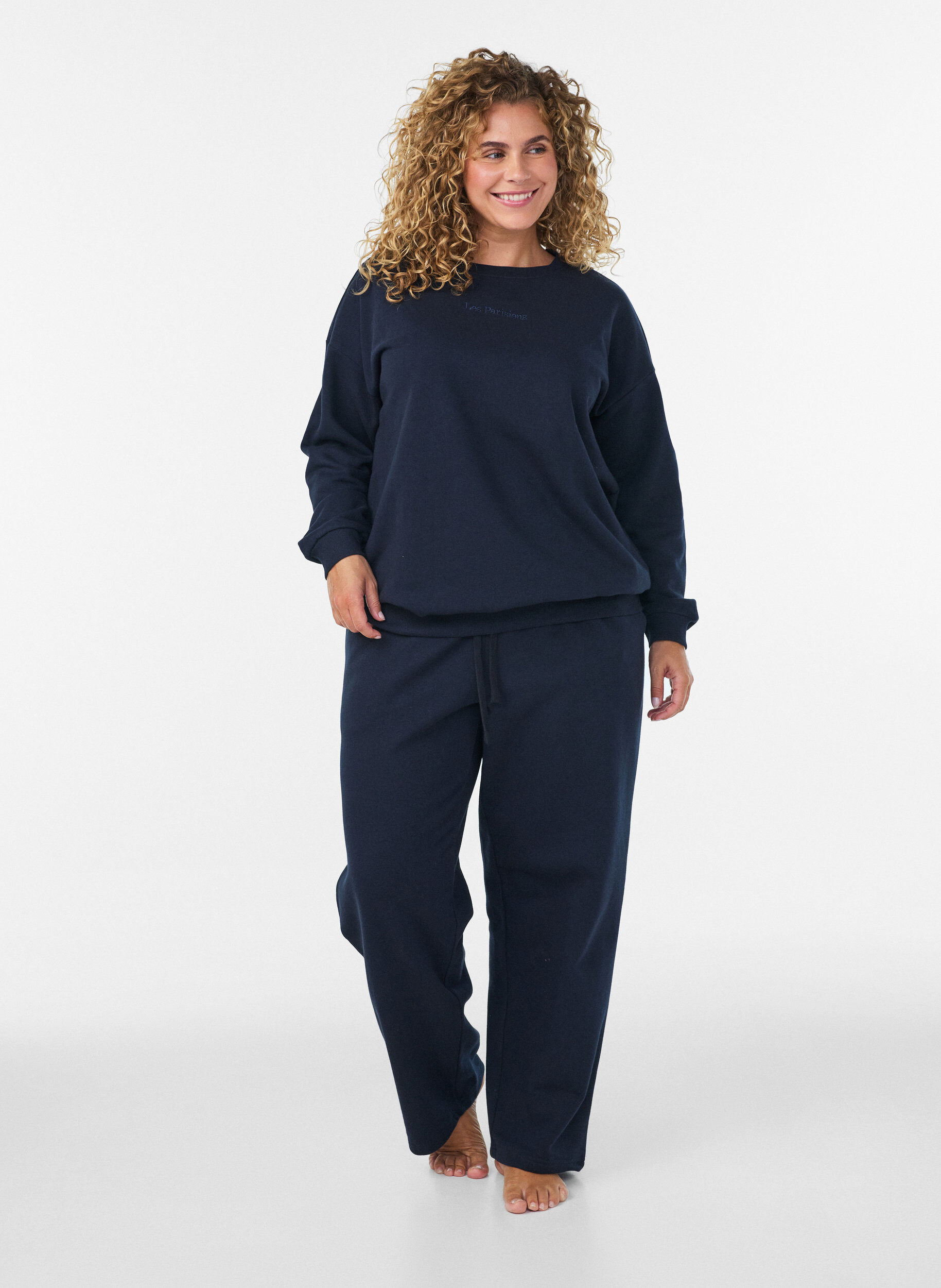 ZizzifashionSweatshirt with text print, Blue, Model image number 1