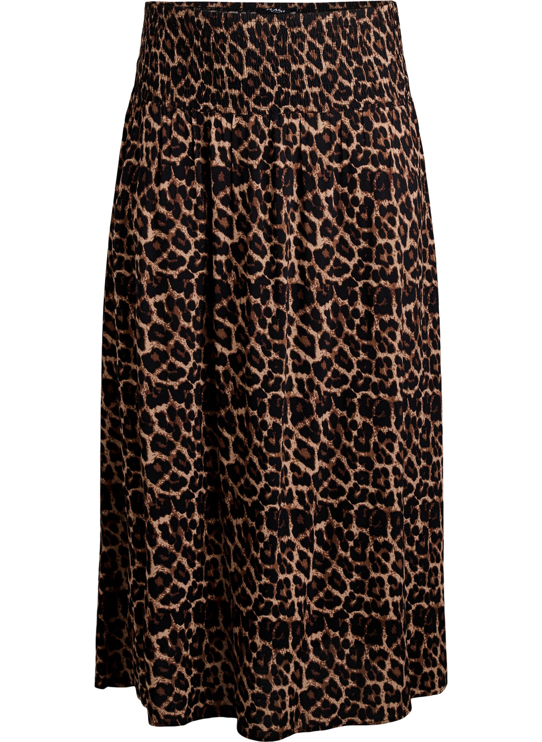 ZizzifashionViscose maxi skirt with smocking, Brown, Packshot image number 0