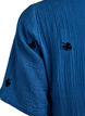 Short cotton muslin dress with embroidered flowers, Blue, Packshot image number 3