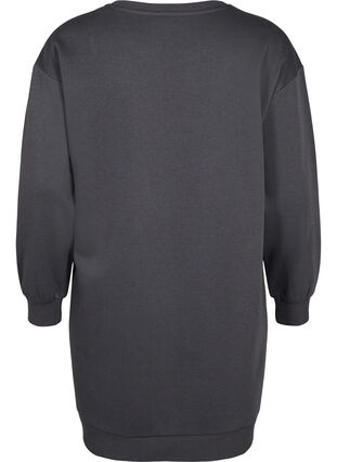 Sweat dress with embroidered details, Dark Grey, Packshot image number 1