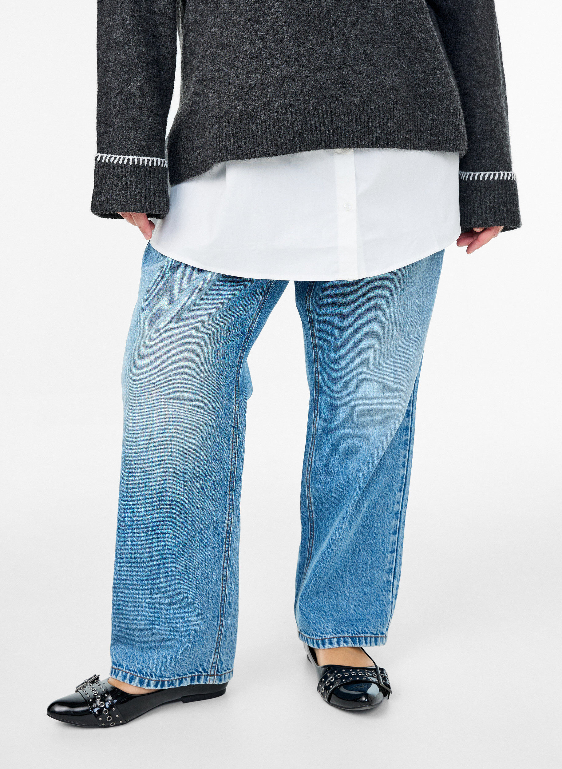 Zizzifashion Shirt extender in 100% cotton, White, Model image number 0