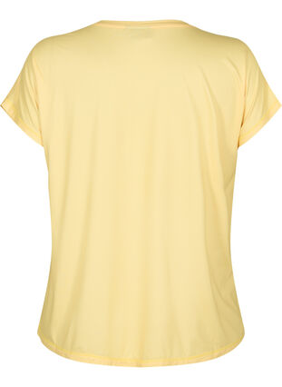 Short-sleeved workout t-shirt, Lemon Meringue, Packshot image number 1