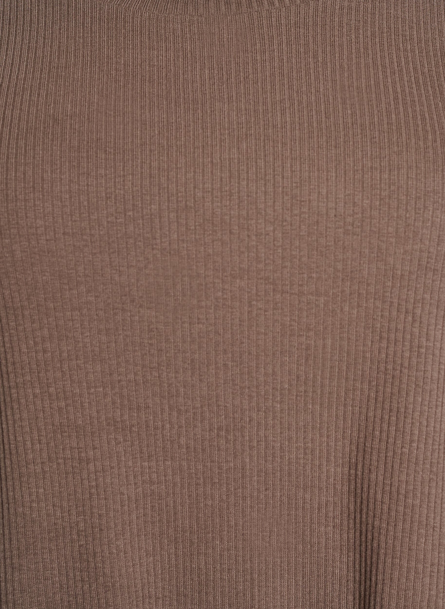 ZizzifashionRibbed jersey blouse with short sleeves, Brown, Packshot image number 2