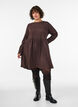 Short jersey dress with a wavy textured pattern, Brown, Model image number 1