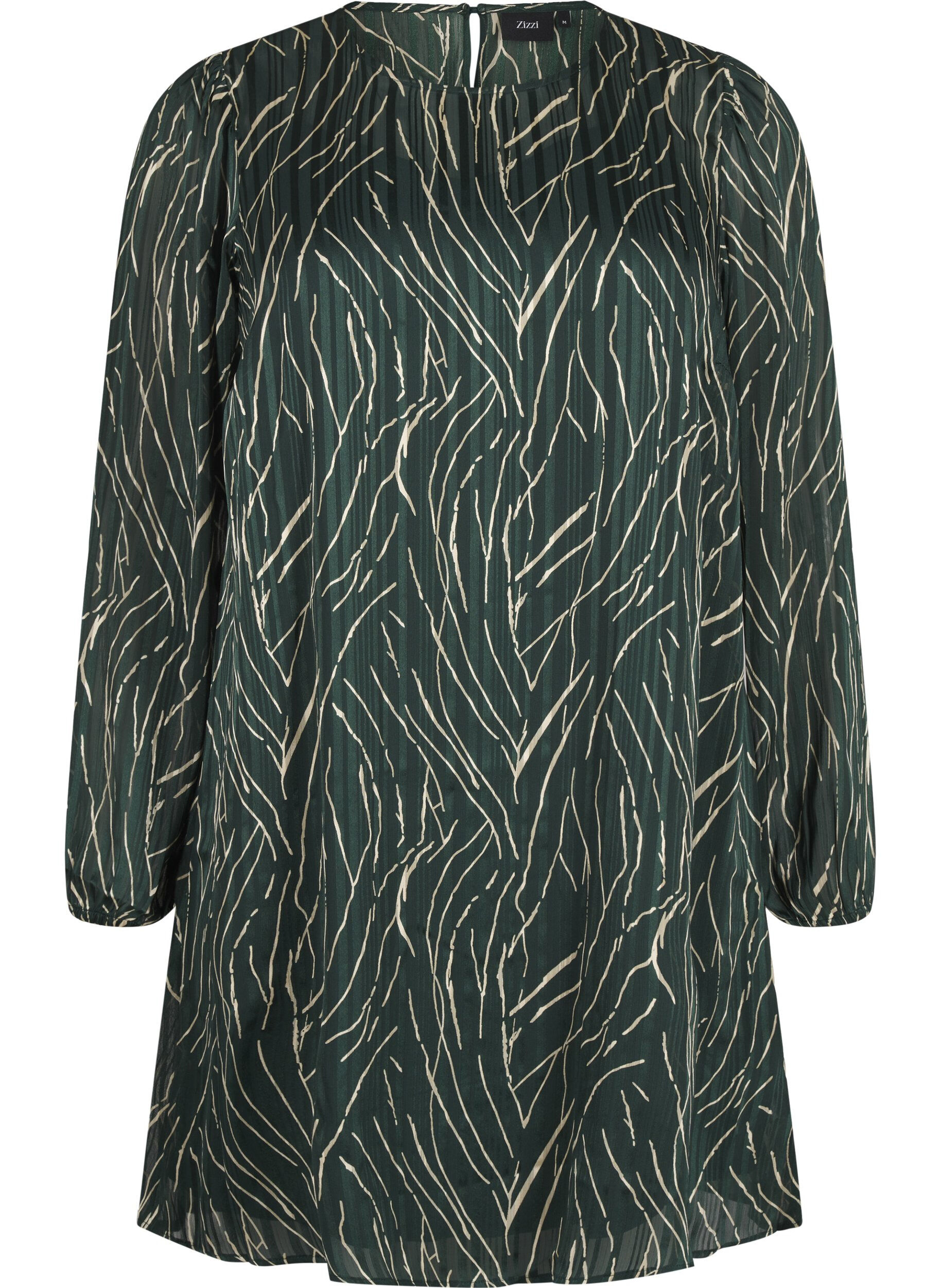 Zizzifashion Short printed dress with a round neck, Scarab Safari AOP, Packshot image number 0