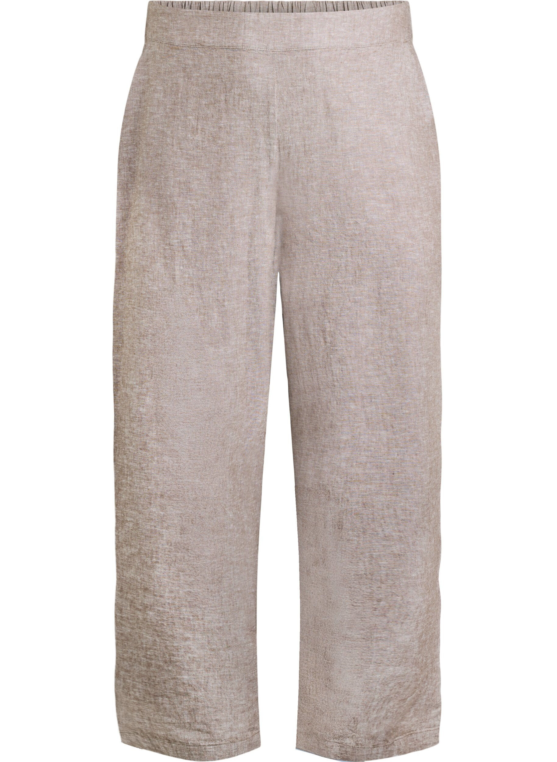 Zizzifashion Loose trousers in linen and viscose, Brown, Packshot image number 0