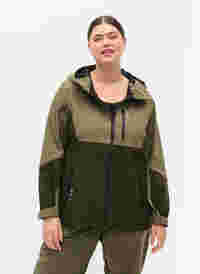 Waterproof shell jacket with hood and reflectors, Forest Night Comb, Model