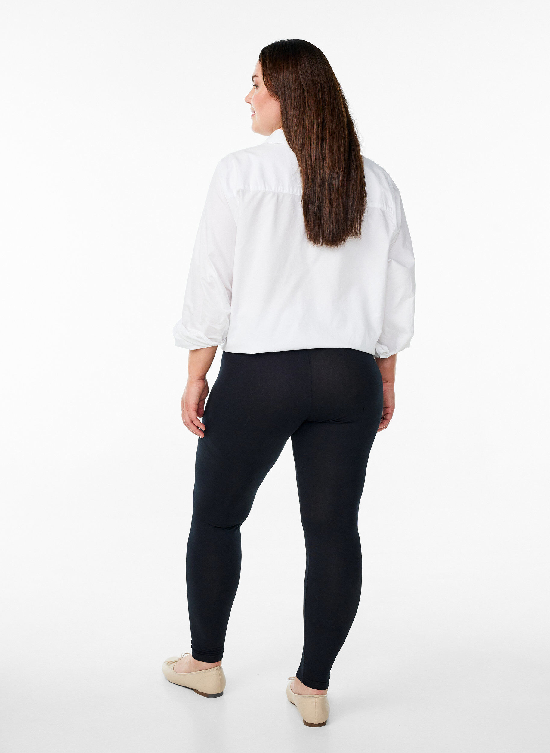 Zizzifashion Basic viscose leggings, Black, Model image number 2
