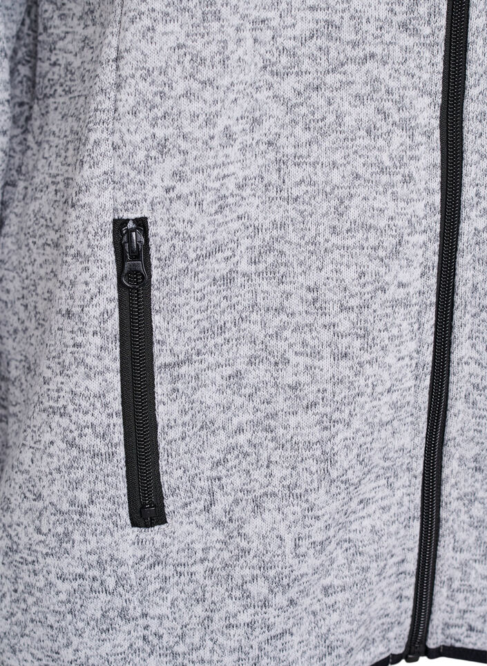 Jersey cardigan with a high collar and zip, Grey, Packshot image number 3
