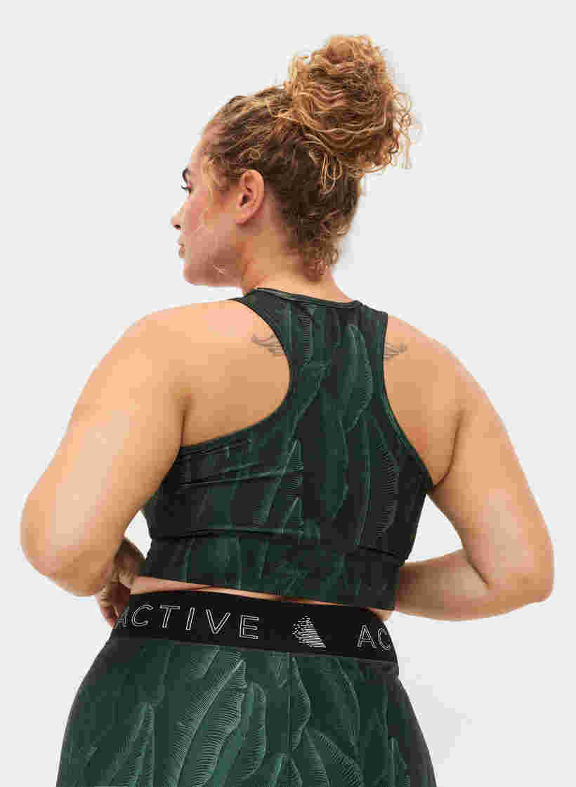 Printed sports bra, Leaf Comb , Model image number 1