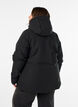 Winter jacket with hood and adjustable waist, Black, Model image number 2