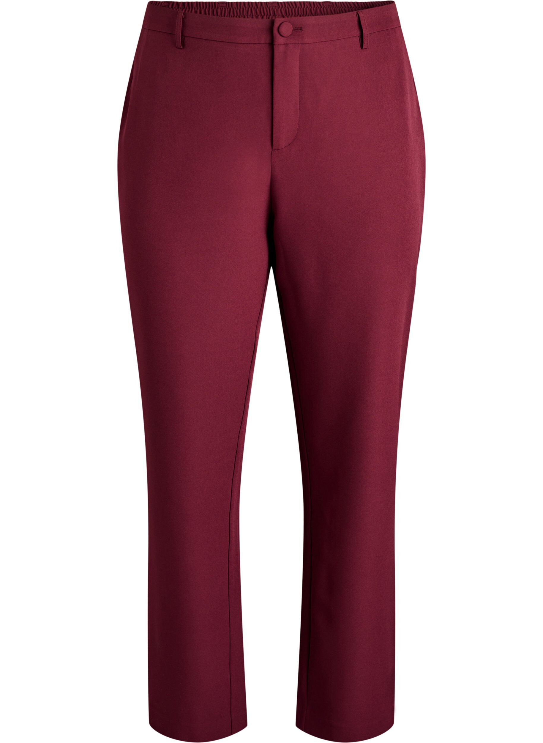 Zizzifashion Trousers with pockets and straight legs, Red, Packshot image number 0