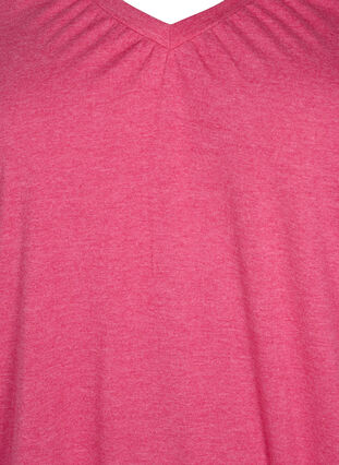 Melange t-shirt with elasticated edge, Beetroot Purple Mél, Packshot image number 2