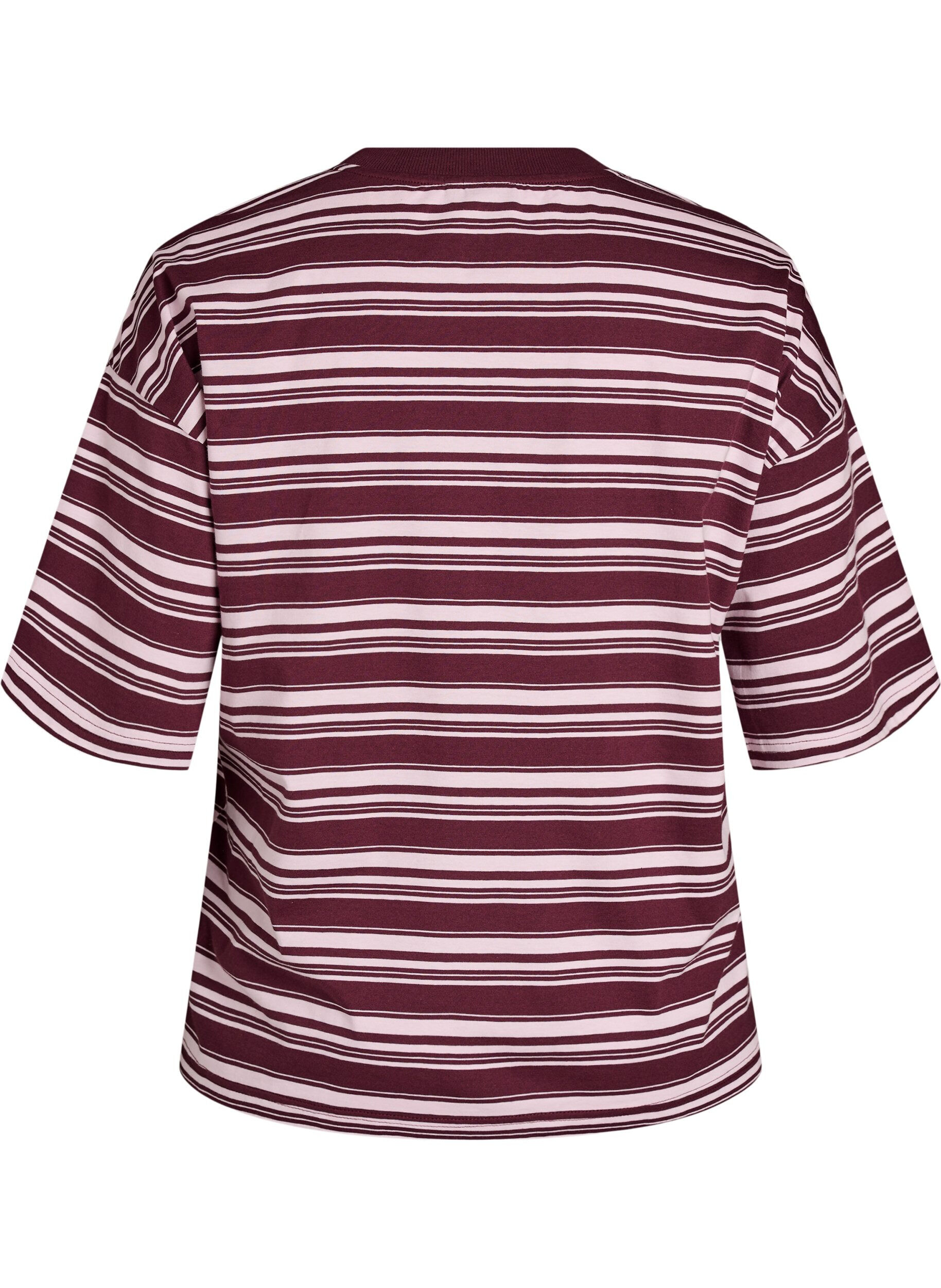 ZizzifashionBoxy T-shirt with striped pattern, Red, Packshot image number 1