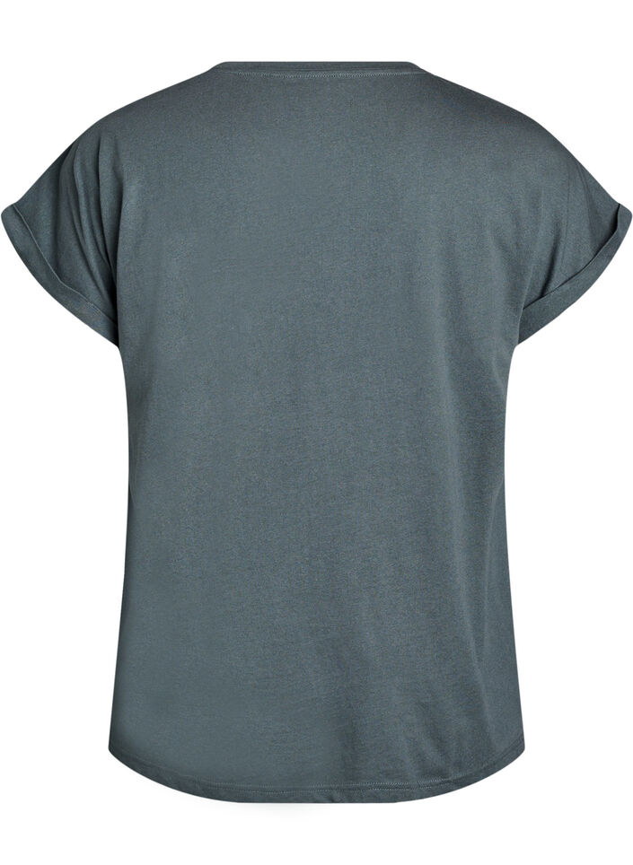Short sleeved cotton blend t-shirt, Green, Packshot image number 1