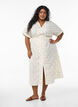 Midi dress with short sleeves and a front slit, White, Model image number 0
