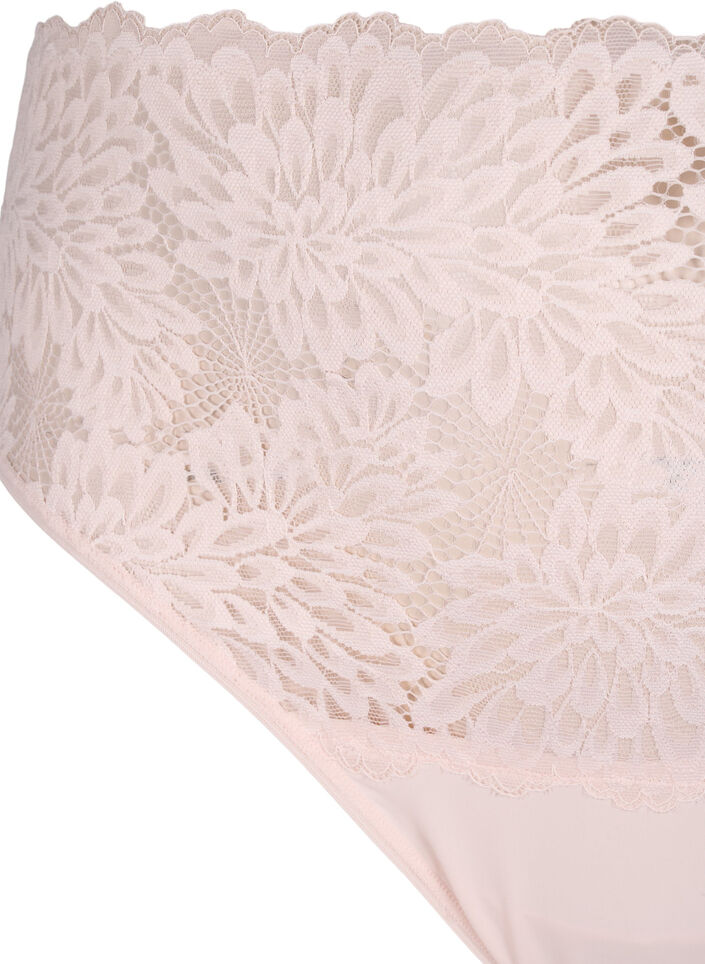 Lace g-string with high waist, Peach Blush, Packshot image number 2