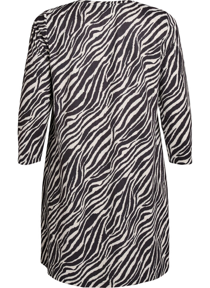 FLASH - Short A-line dress with 7/8 sleeves, Black, Packshot image number 1