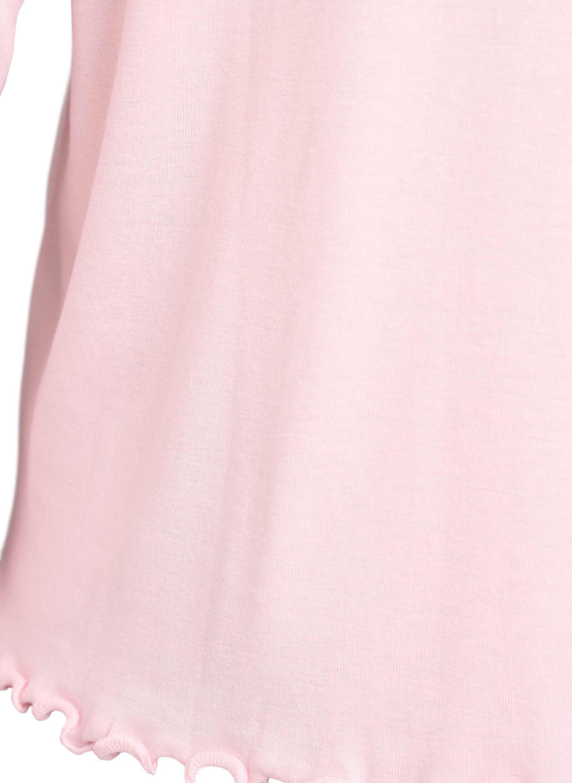 Zizzifashion Jersey blouse with buttons and wavy edges, Pink, Packshot image number 3