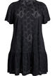 FLASH - Short jersey dress with eyelet pattern, Black, Packshot image number 0