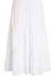 Ankle-length cotton skirt with a smocked waist, White, Packshot image number 1