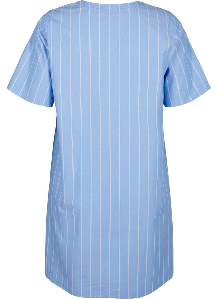 Striped dress in organic cotton, Blue Stripe, Packshot image number 1