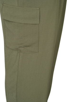 Plain cargo pants with large pockets, Black Olive, Packshot image number 3