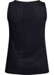 Night top in organic cotton with a textured pattern, Black, Packshot image number 1