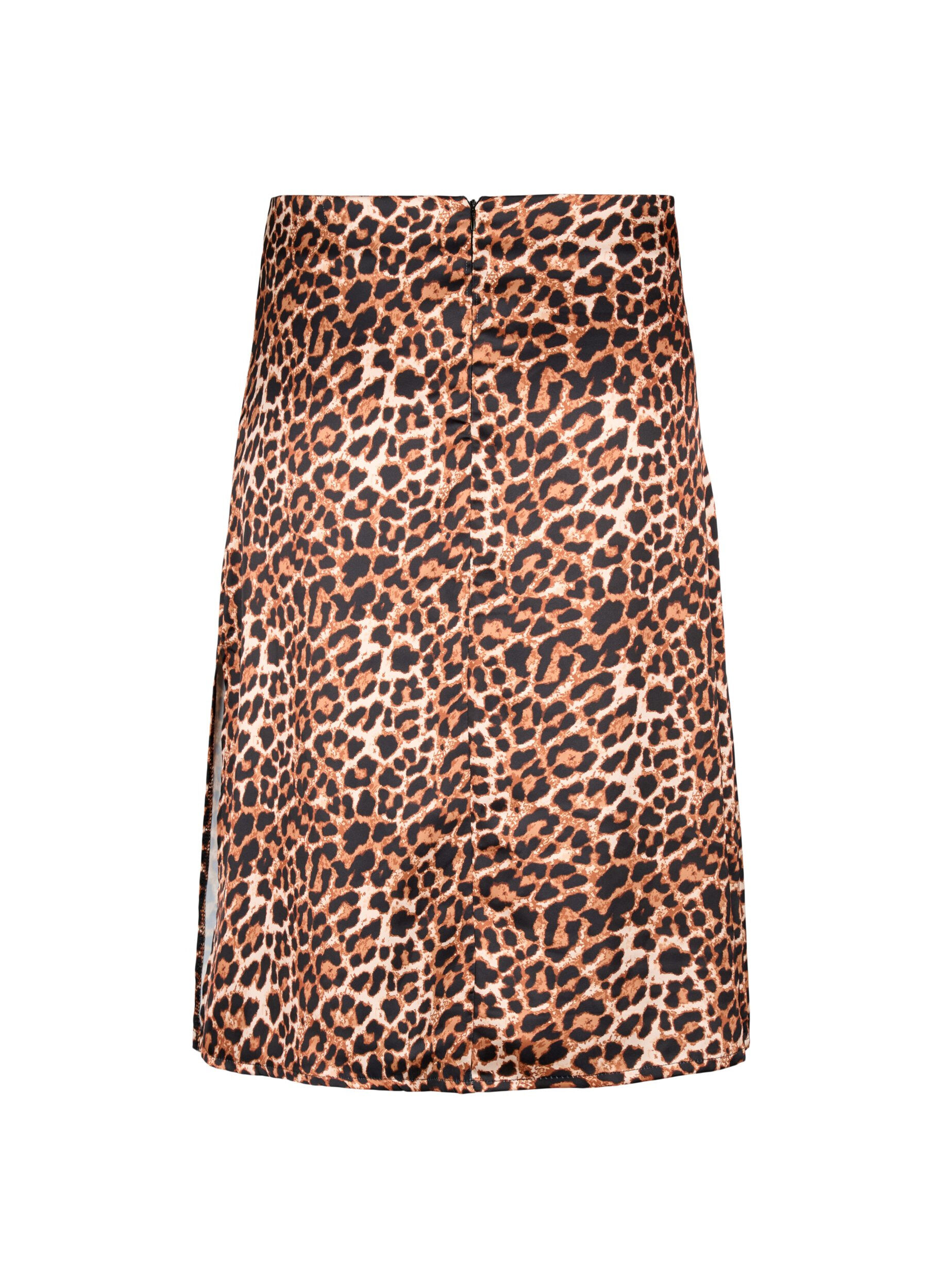 Zizzifashion Leopard print skirt with slits, Leopard AOP, Packshot image number 1