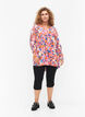 Long printed shirt in viscose, Rosebloom GraphicAOP, Model image number 2