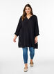 Tunic with 3/4 sleeves and an A-line cut, Black, Model image number 1
