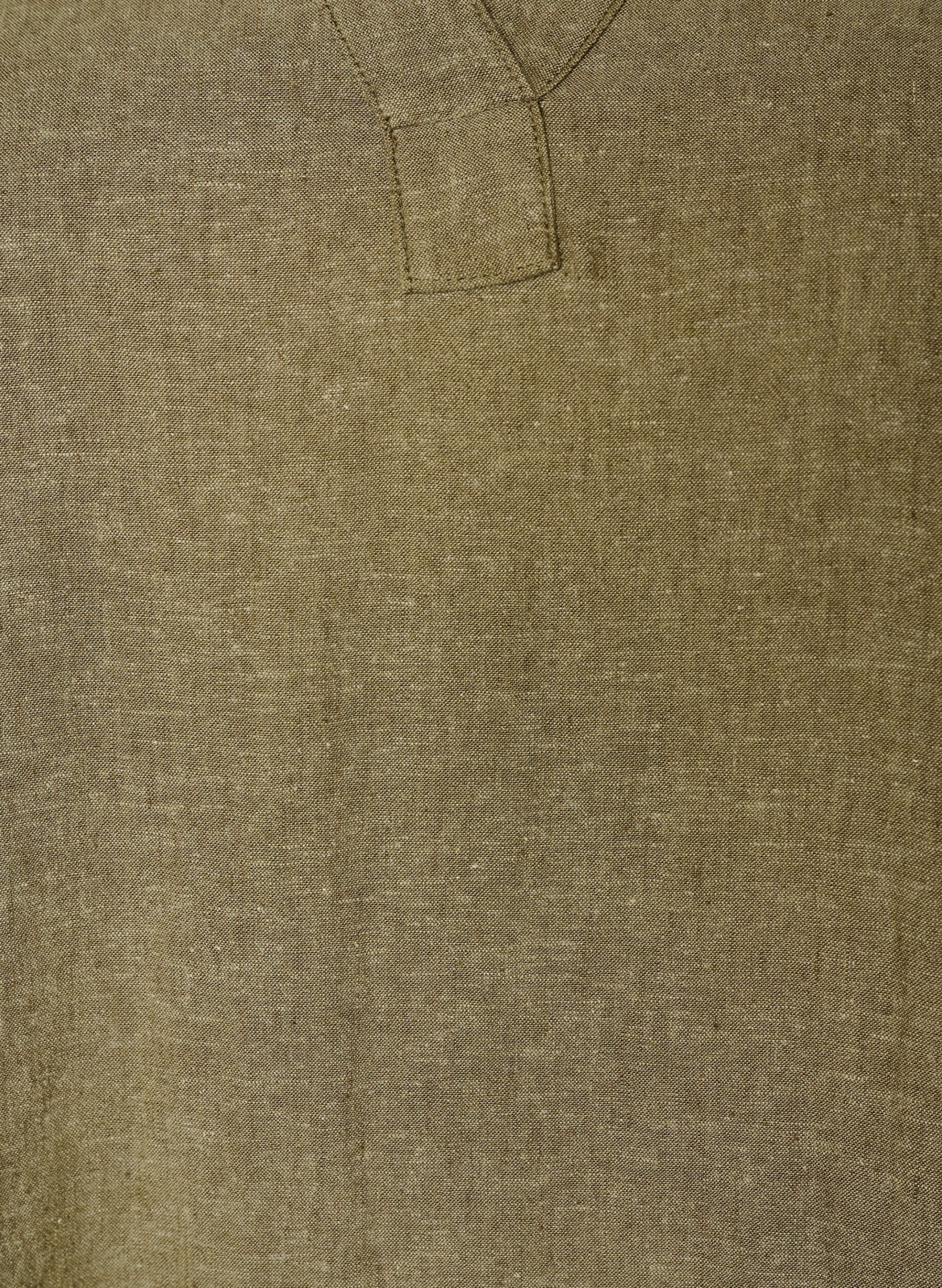 ZizzifashionMidi dress in linen and viscose with 1/2 sleeves, Green, Packshot image number 2