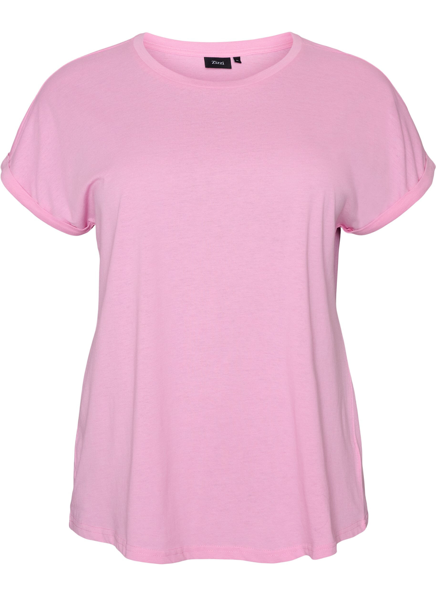 ZizzifashionShort sleeved cotton blend t-shirt, Pink, Packshot image number 0
