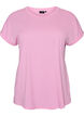 Short sleeved cotton blend t-shirt, Pink, Packshot image number 0