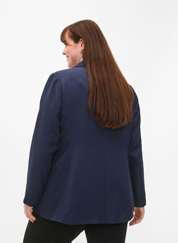 FLASH - Simple blazer with button, Navy Blazer, Model image number 1