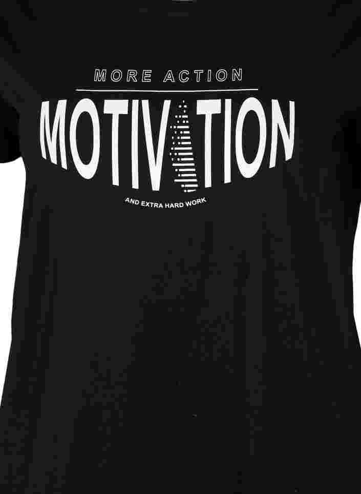 Sports t-shirt with print, Black More Action, Packshot image number 2