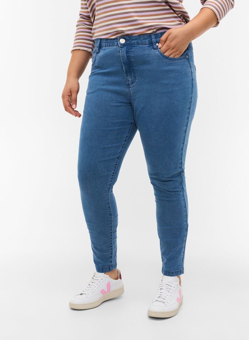 High-waisted super slim Amy jeans , Light Blue, Model image number 3